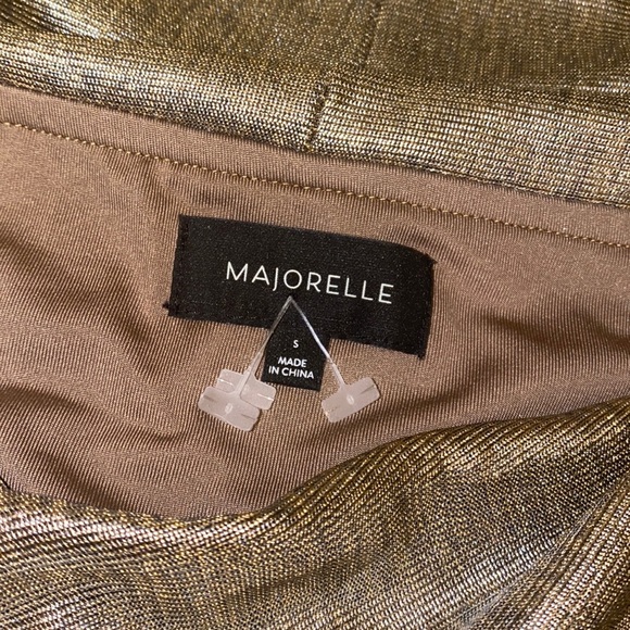 MAJORELLE Cypress Bodysuit Metallic Bronze Taupe Off Shoulder OnePiece Party Top - Picture 7 of 12